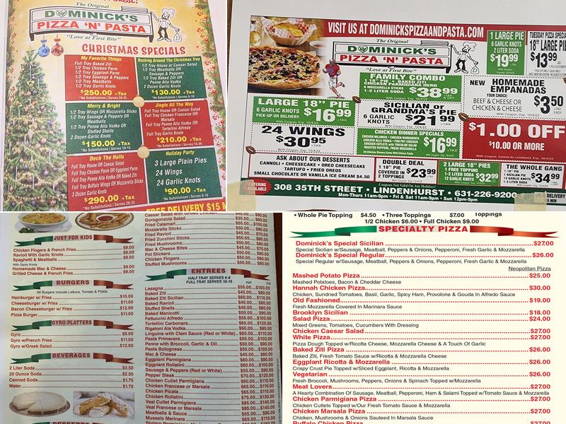 Dominick's Pizza & Pasta Menu