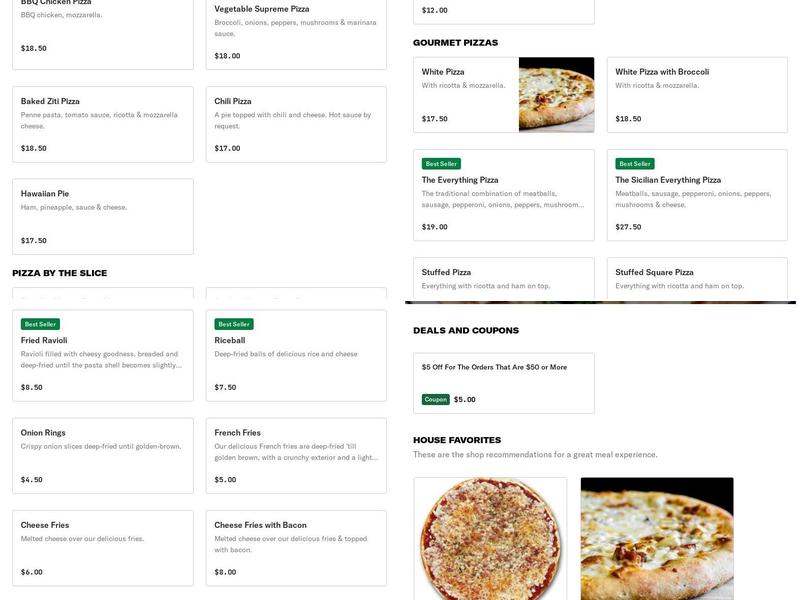 Pizza Express Menu