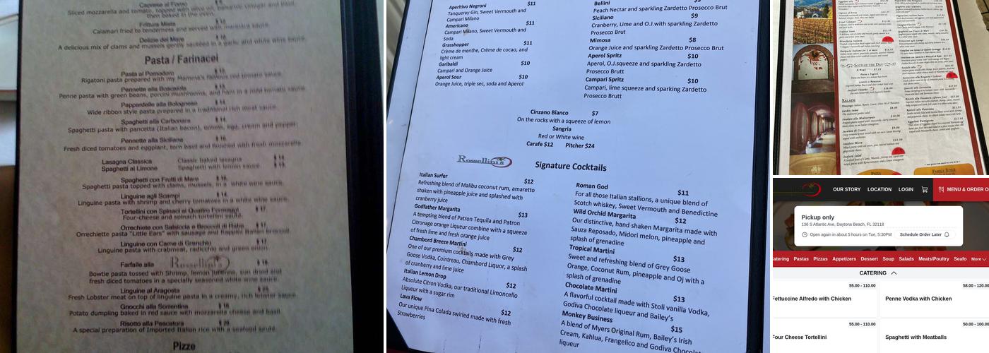 Rossellinis Italian Cuisine Menu