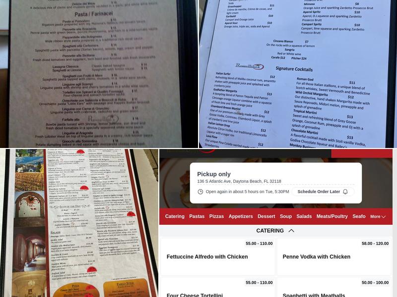 Rossellinis Italian Cuisine Menu