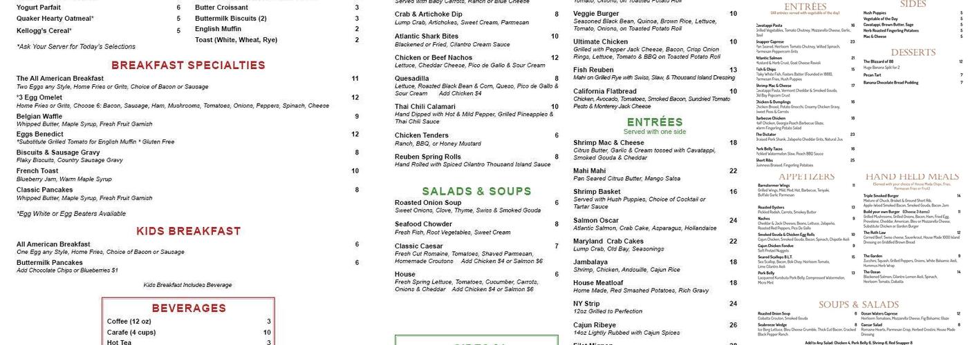 1888 Menu