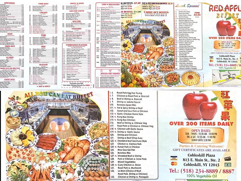 Red Apple Buffet Menu