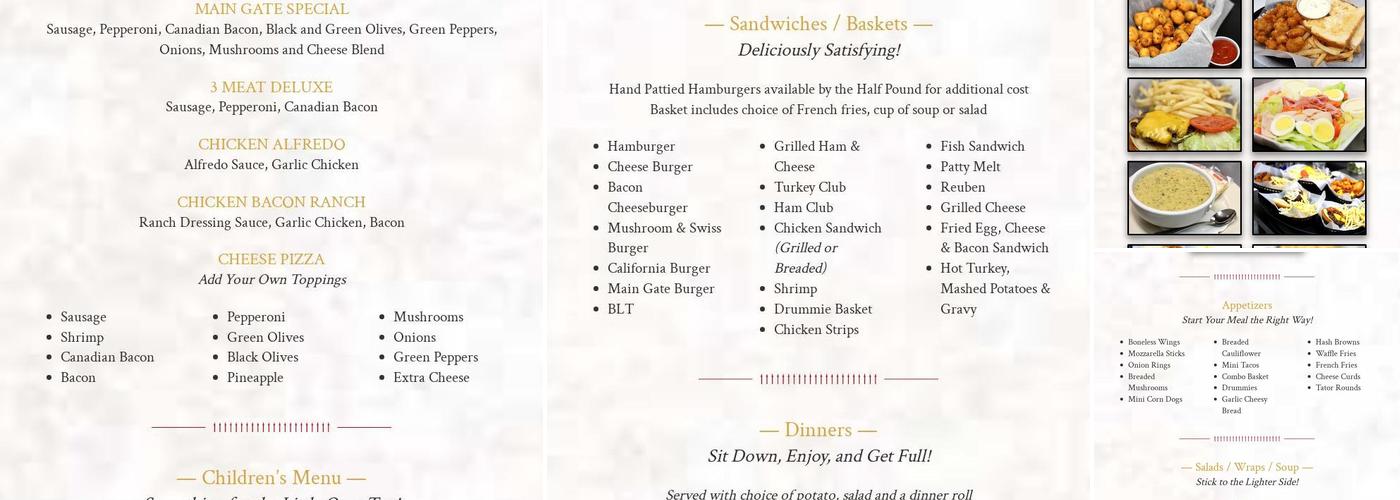 Main Gate Bar & Grill Menu