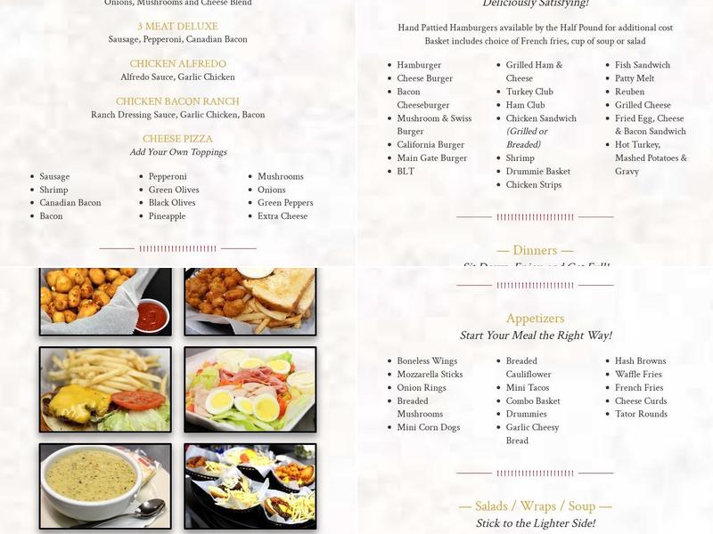 Main Gate Bar & Grill Menu