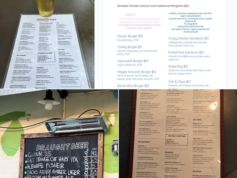Franklin Park Menu