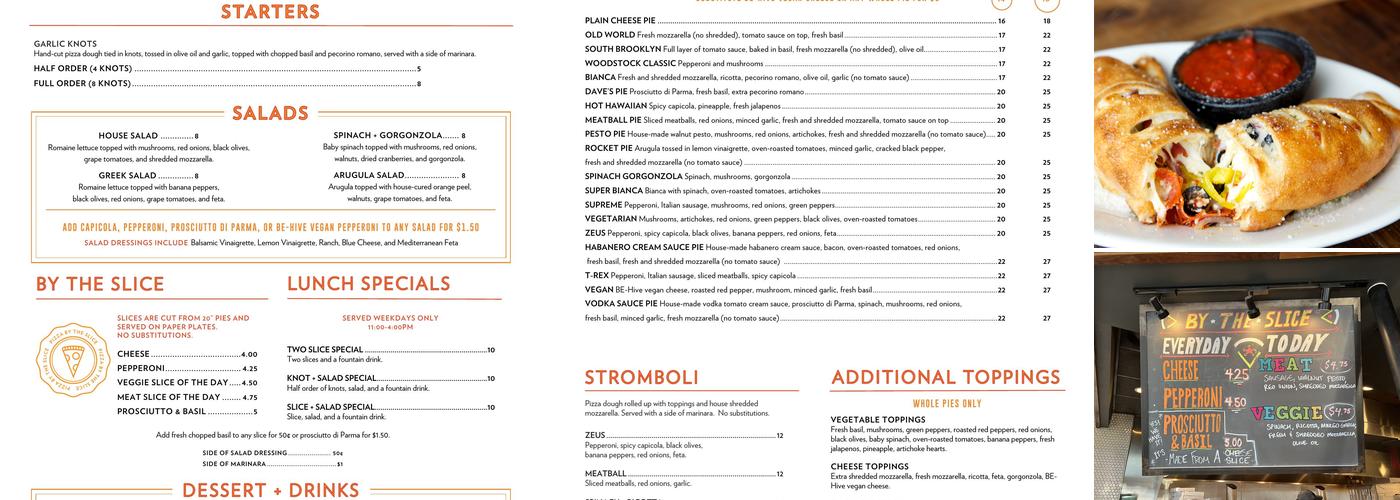 Five Points Pizza East Menu
