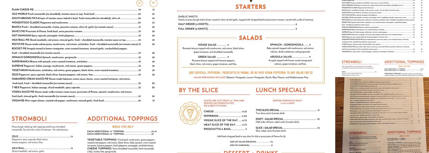 Five Points Pizza West Menu