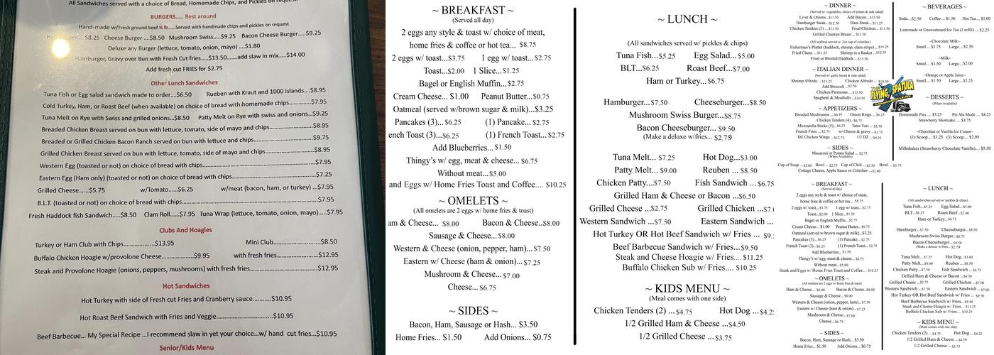 The Flying Spatula Menu