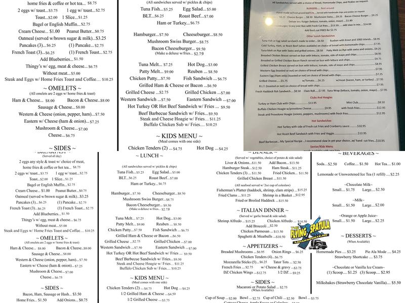 The Flying Spatula Menu