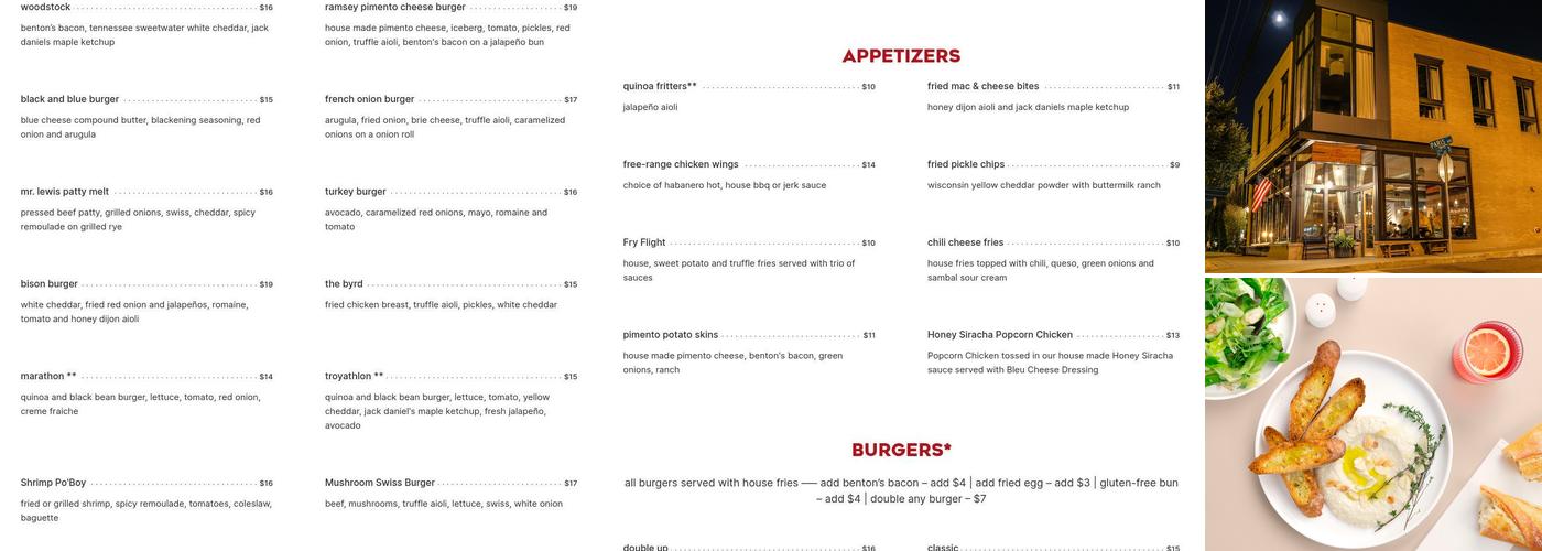 Burger Up Menu