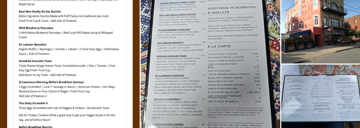 Bella's Menu