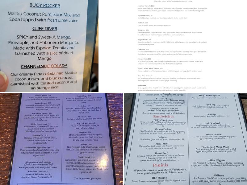 The Channelside Menu