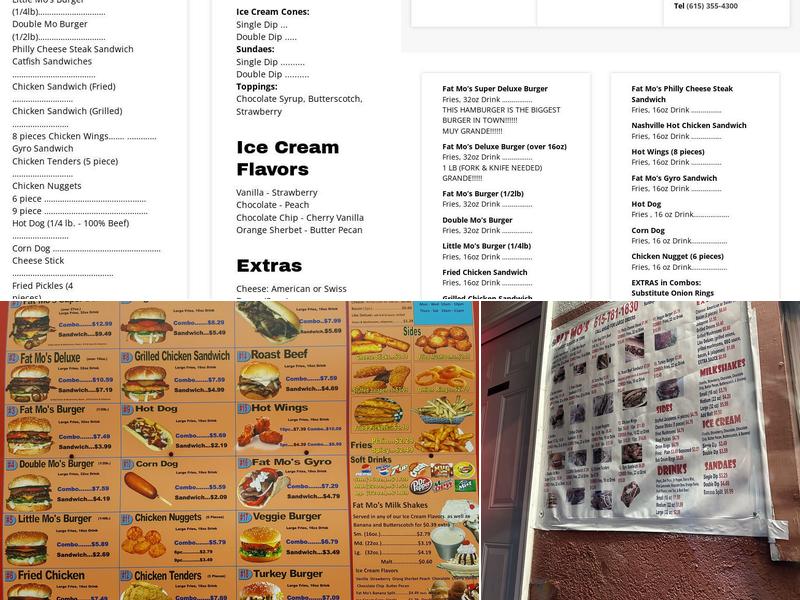 Fat Mo's Burgers Menu