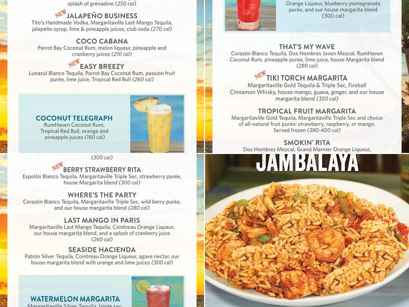 Margaritaville - Nashville Menu