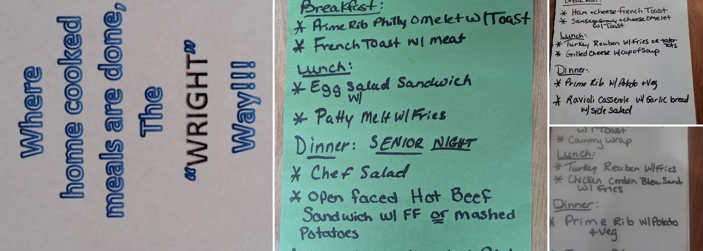 The Wright Diner Menu