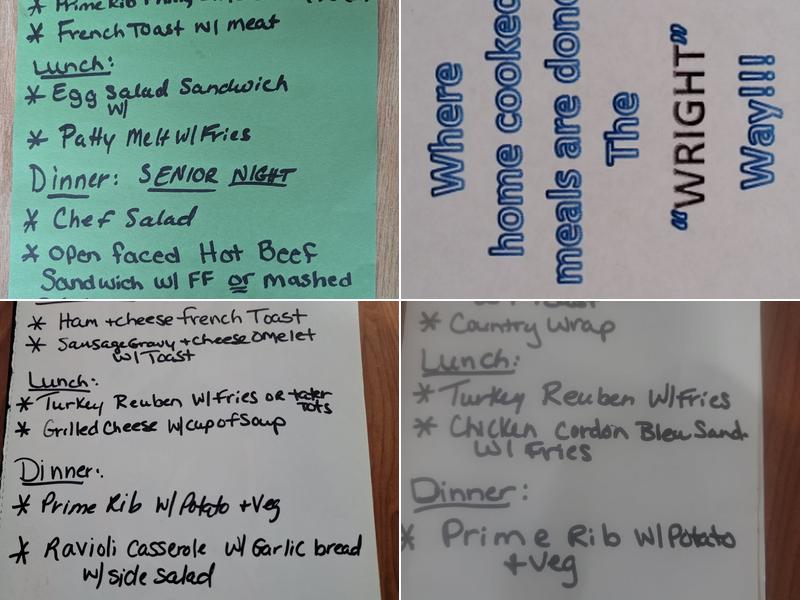 The Wright Diner Menu