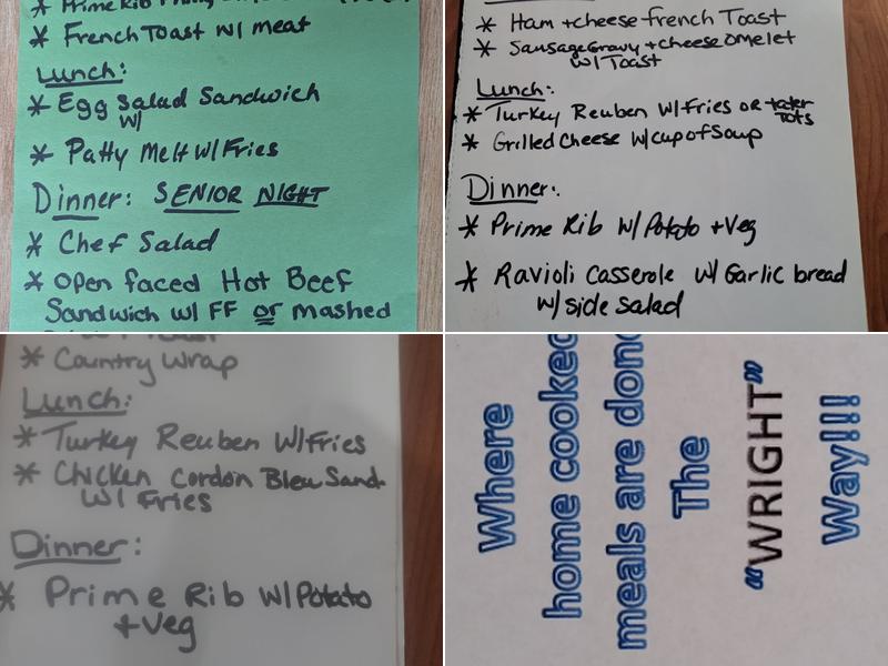 The Wright Diner Menu
