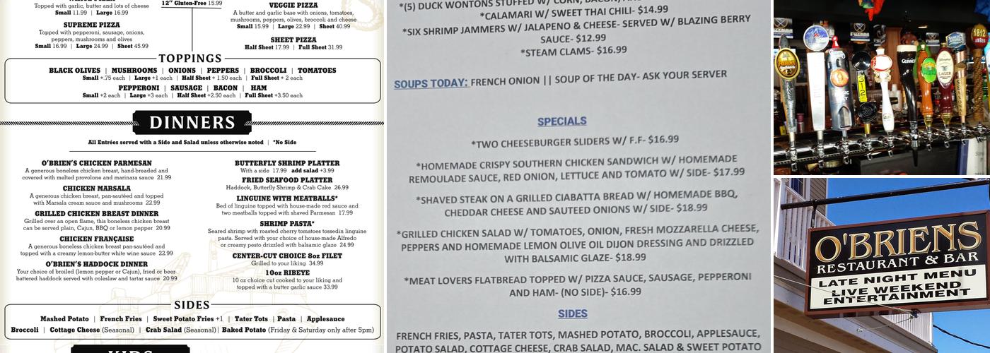 O'Briens Menu