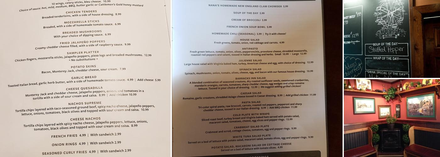 Fairground Inn Menu