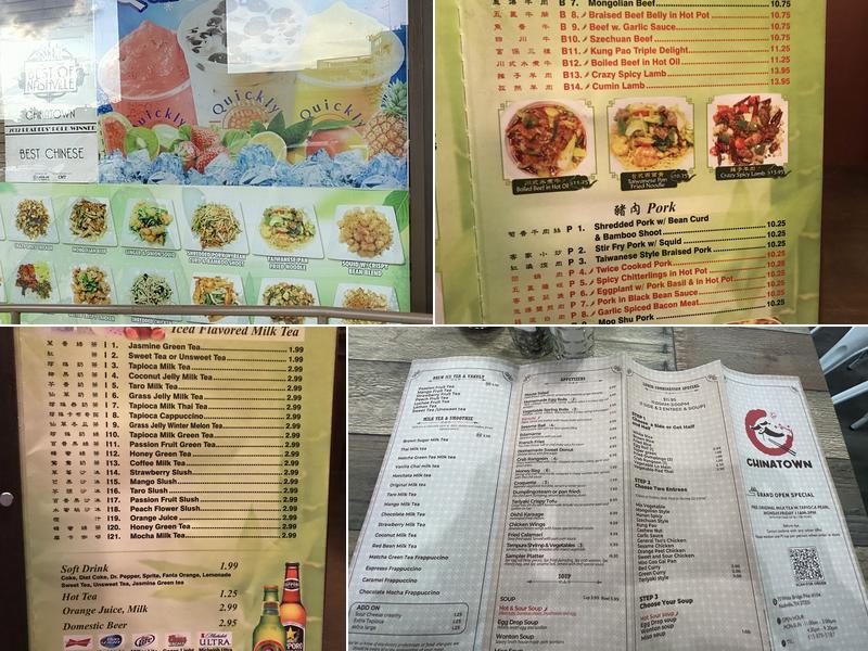 Chinatown Restaurant Menu