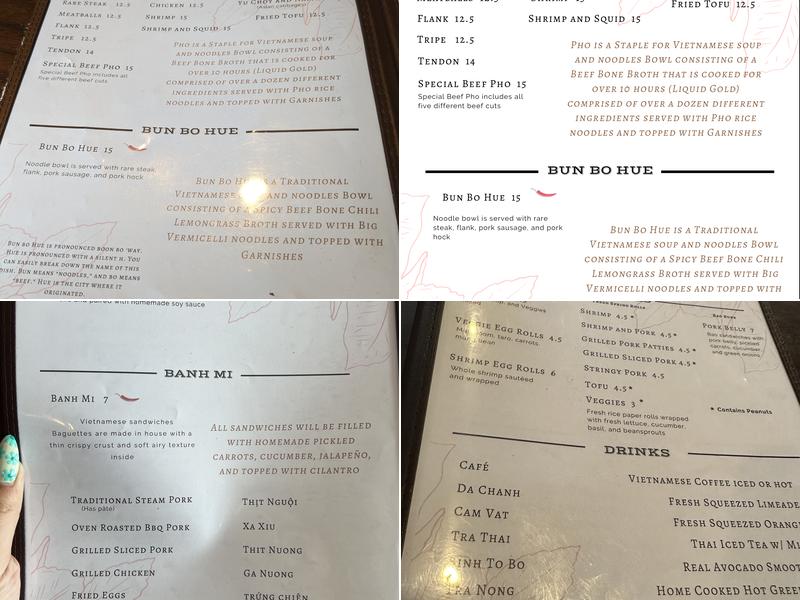 VN Pho & Deli Menu