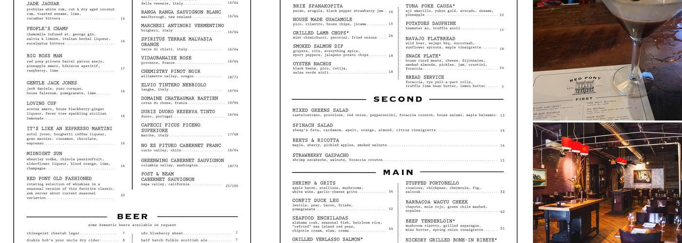 Red Pony Menu