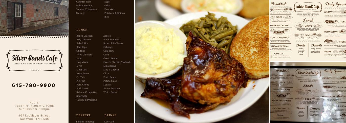Silver Sands Café Menu