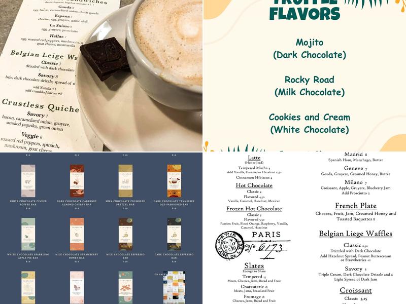 Tempered Fine Chocolates Menu