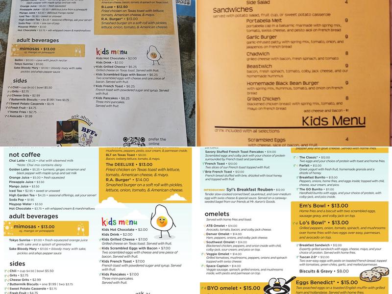 Sky Blue Cafe Menu