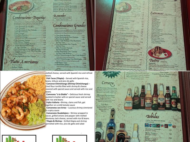 El Tequila Mexican Grill Menu
