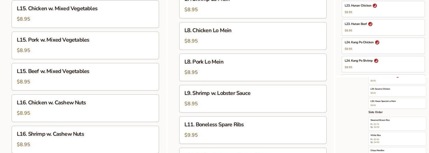 Lung Hing Kitchen Menu