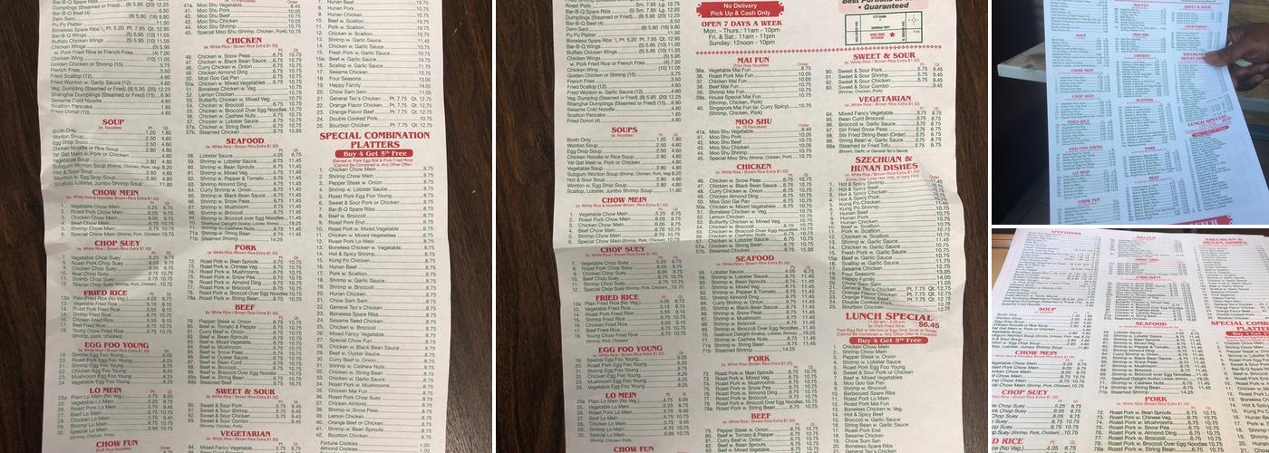 Hing Hing Kitchen Menu