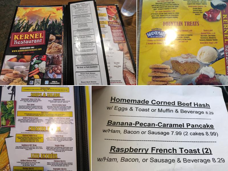 Kernel Restaurant Menu