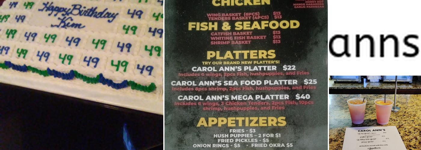 Carol Ann’s Menu