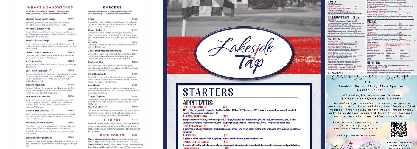 Lakeside Tap Menu