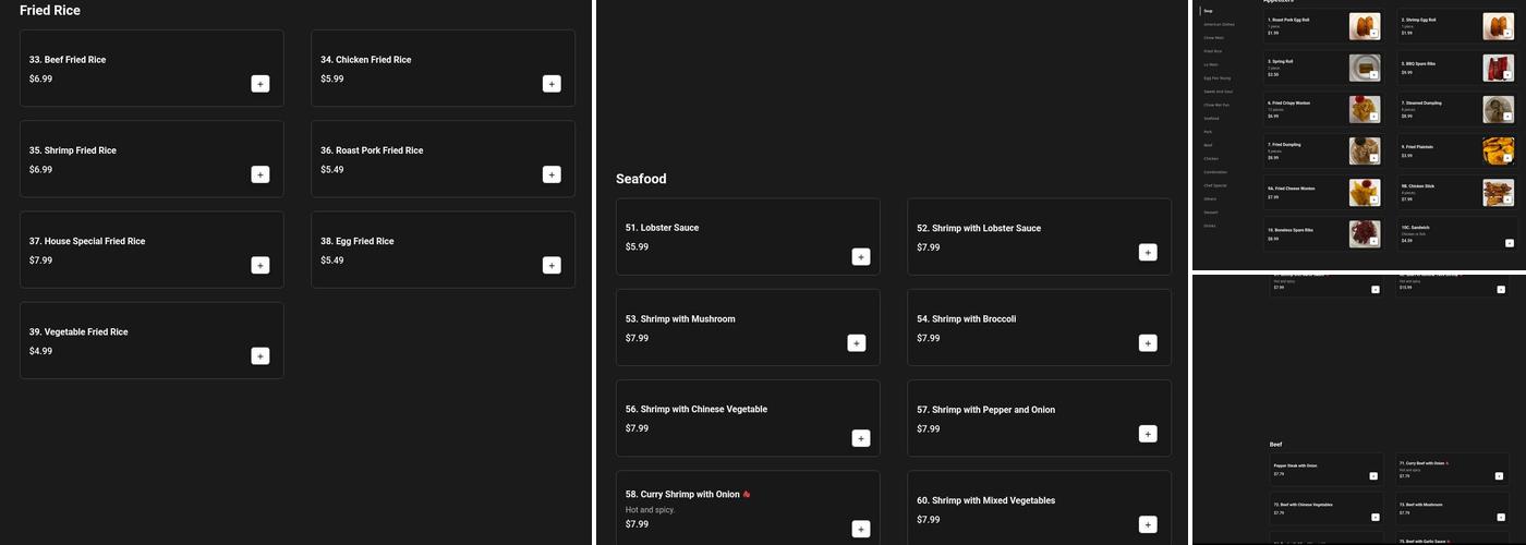 Long Wall Kitchen Menu