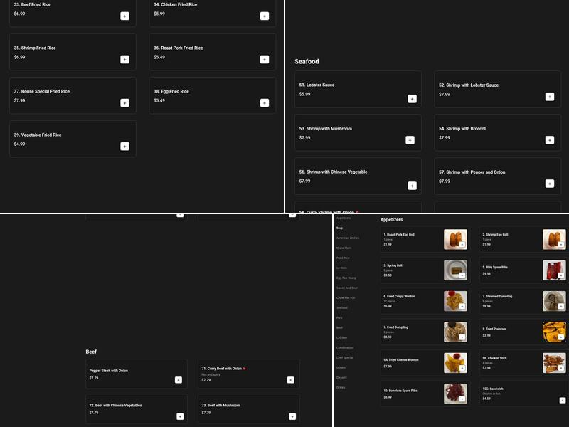 Long Wall Kitchen Menu