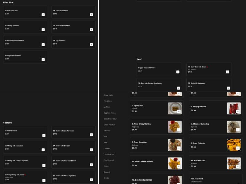 Long Wall Kitchen Menu