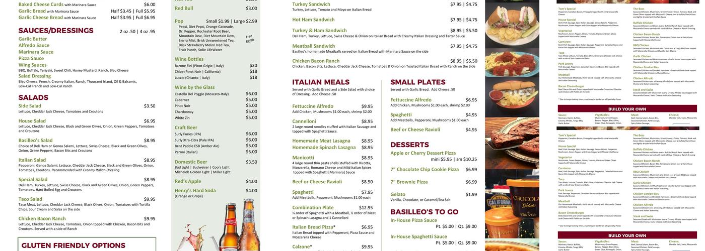 Basilleo's Pizza 2.0 Menu