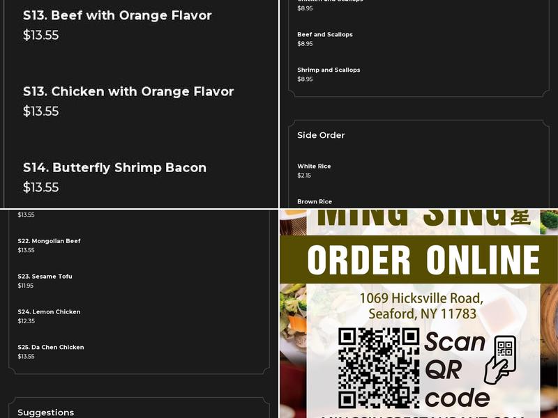 Ming Sing Chinese Kitchen Menu