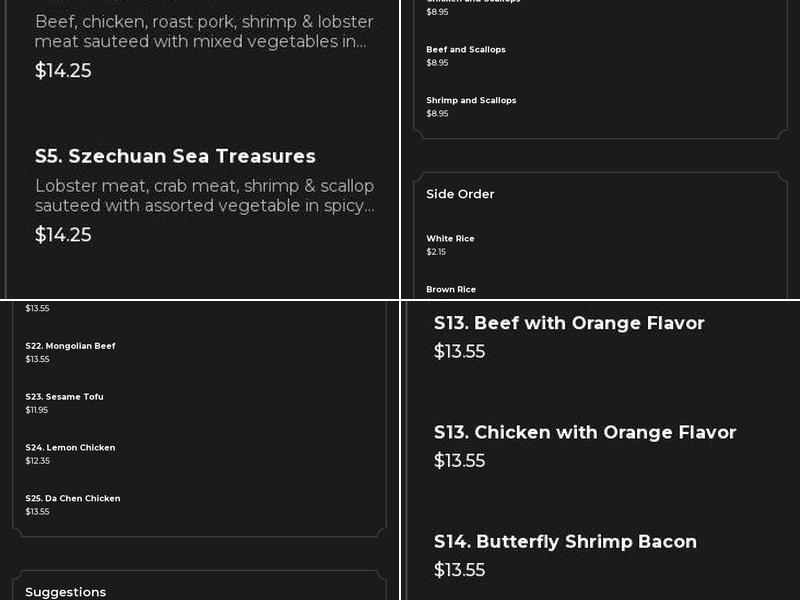 Ming Sing Chinese Kitchen Menu