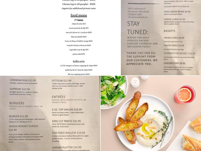 Lakeside Menu