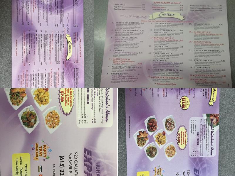 Hunan Express Menu