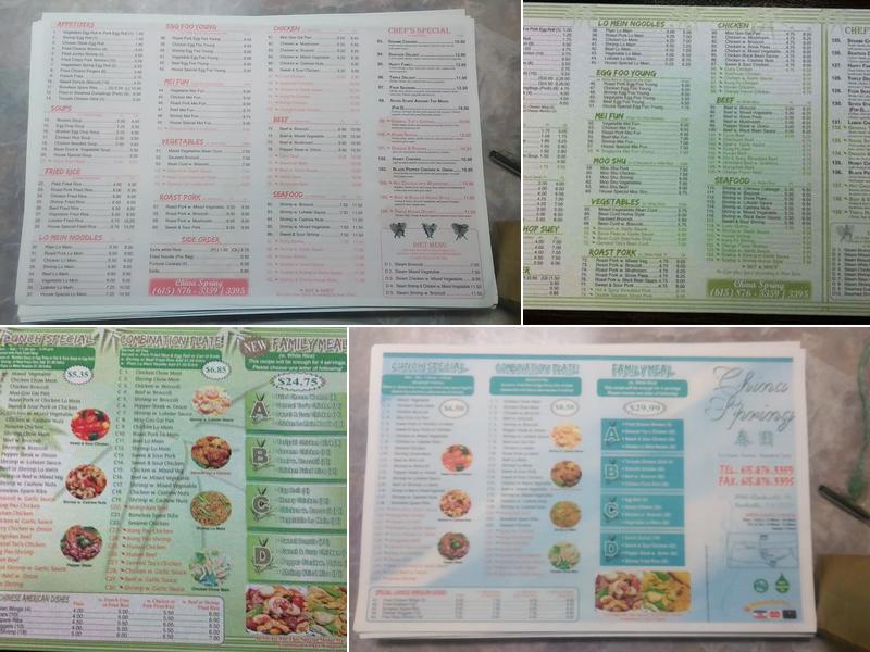 China Spring Menu