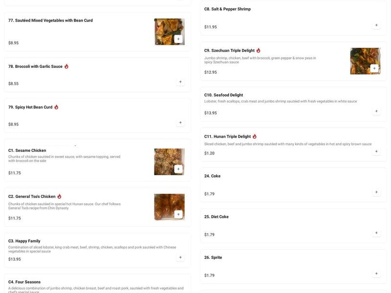 Dragon Phoenix buffet Menu