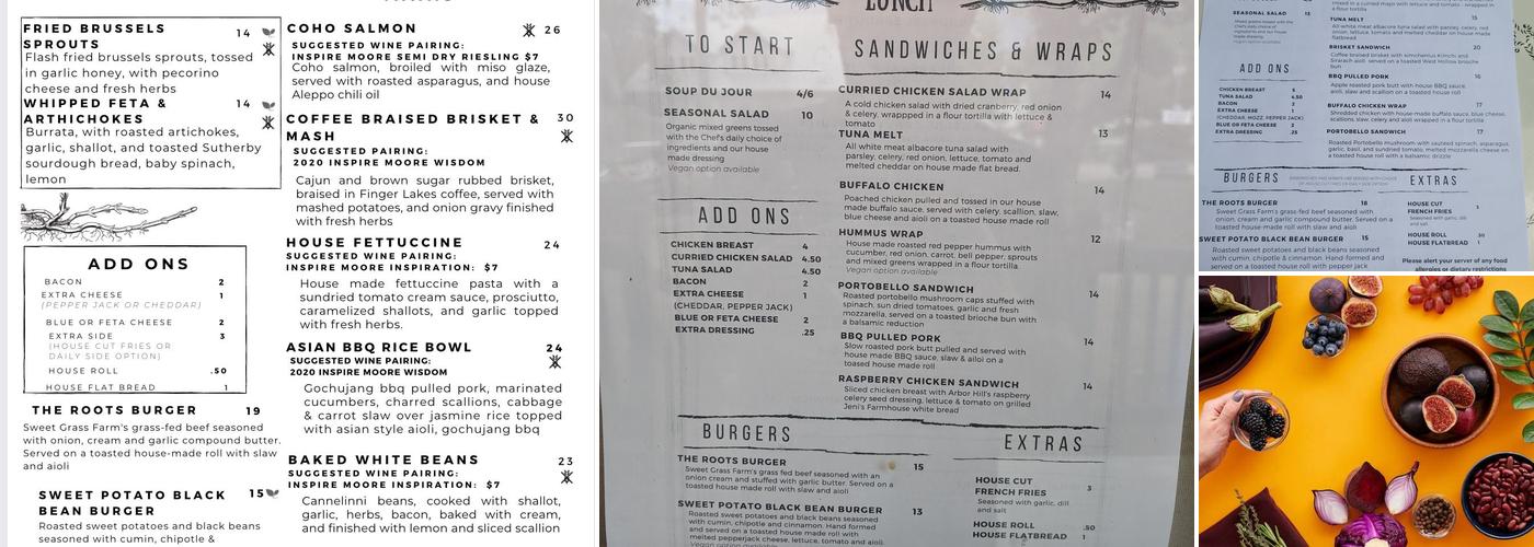 Roots Cafe Menu