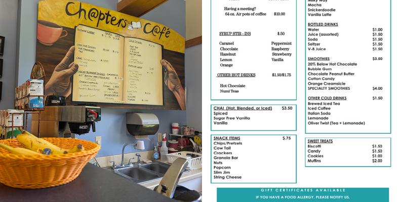 Chapters Cafe Menu