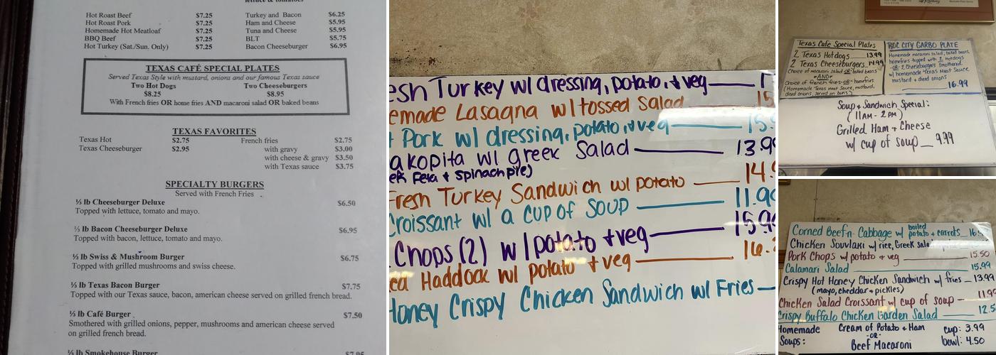 Texas Cafe Menu