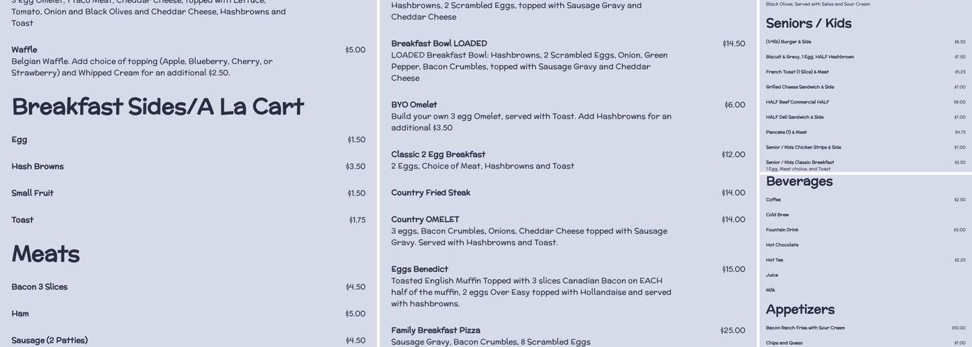 Nutcracker Cafe & Bakery Menu