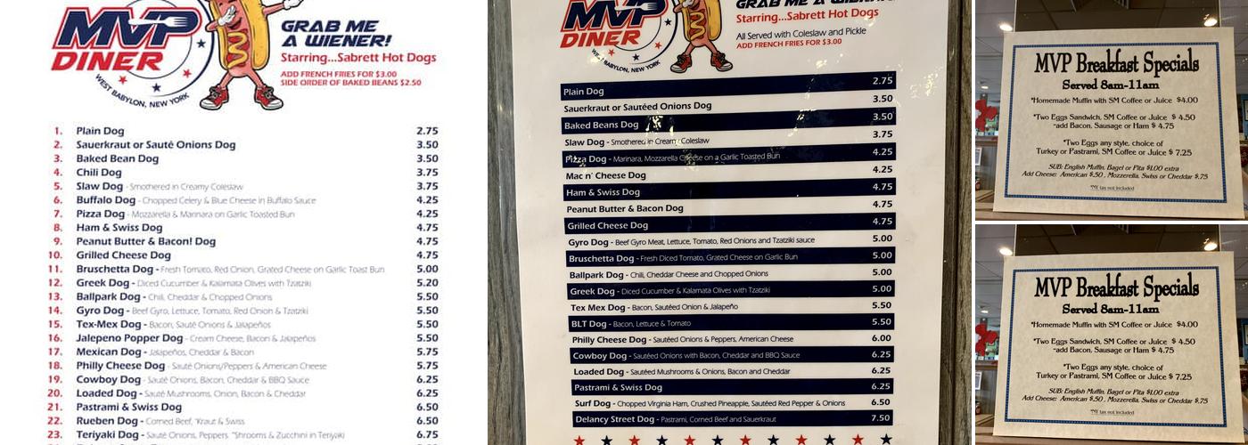 MVP Diner Menu
